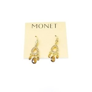 Monet Yellow Stone Earrings